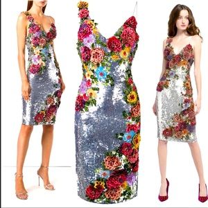 Alice and Olivia “Metallic Francie Sequin Cocktail Dress”
